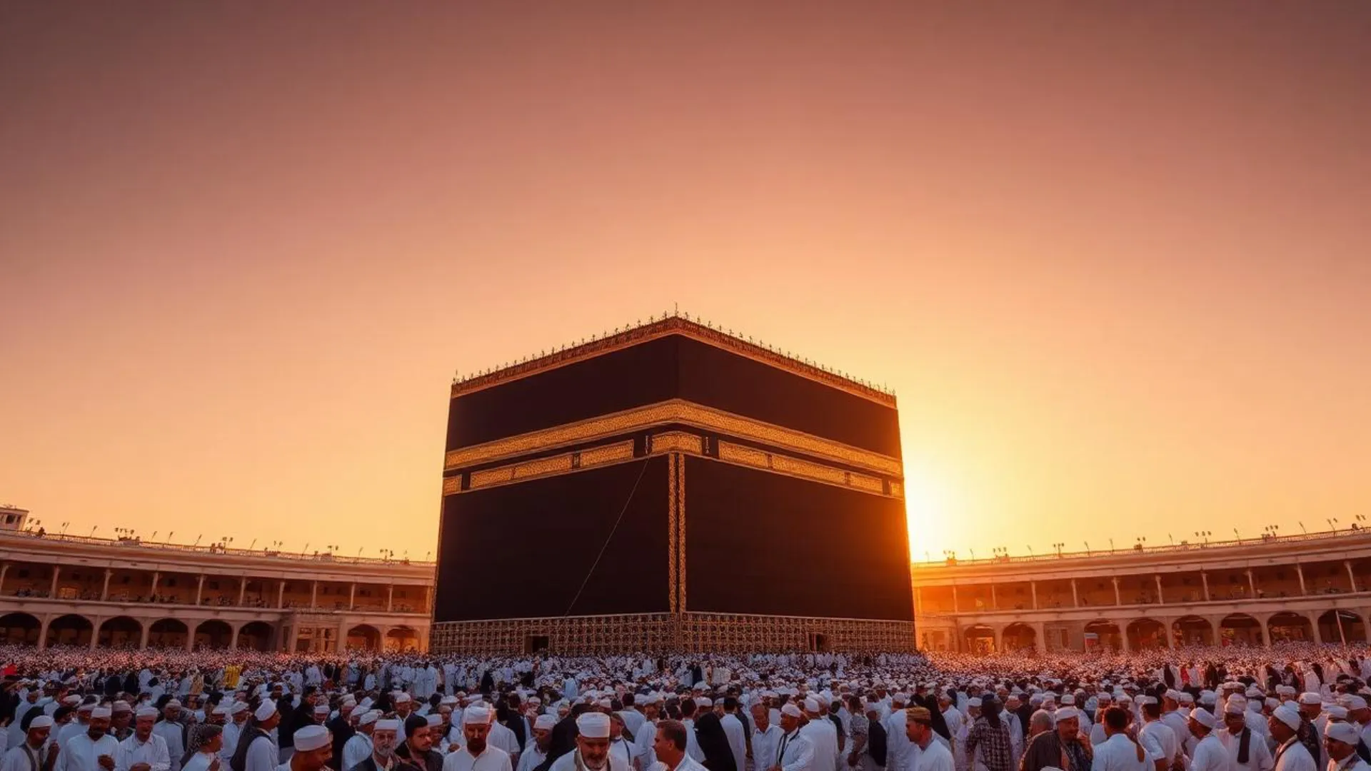 Makkah al-Mukarramah - Aerial view of Kaaba and Masjid al-Haram Grand Mosque during Hajj pilgrimage